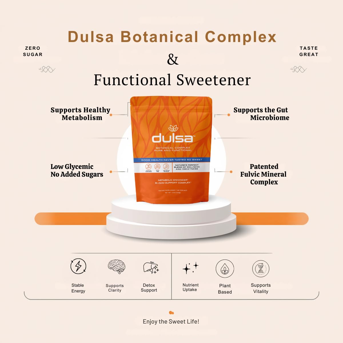 Lifestyle shot of Dulsa on a breakfast table showing everyday use and convenience