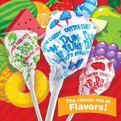 Dum Dums close-up of assorted flavors highlighting variety and appeal