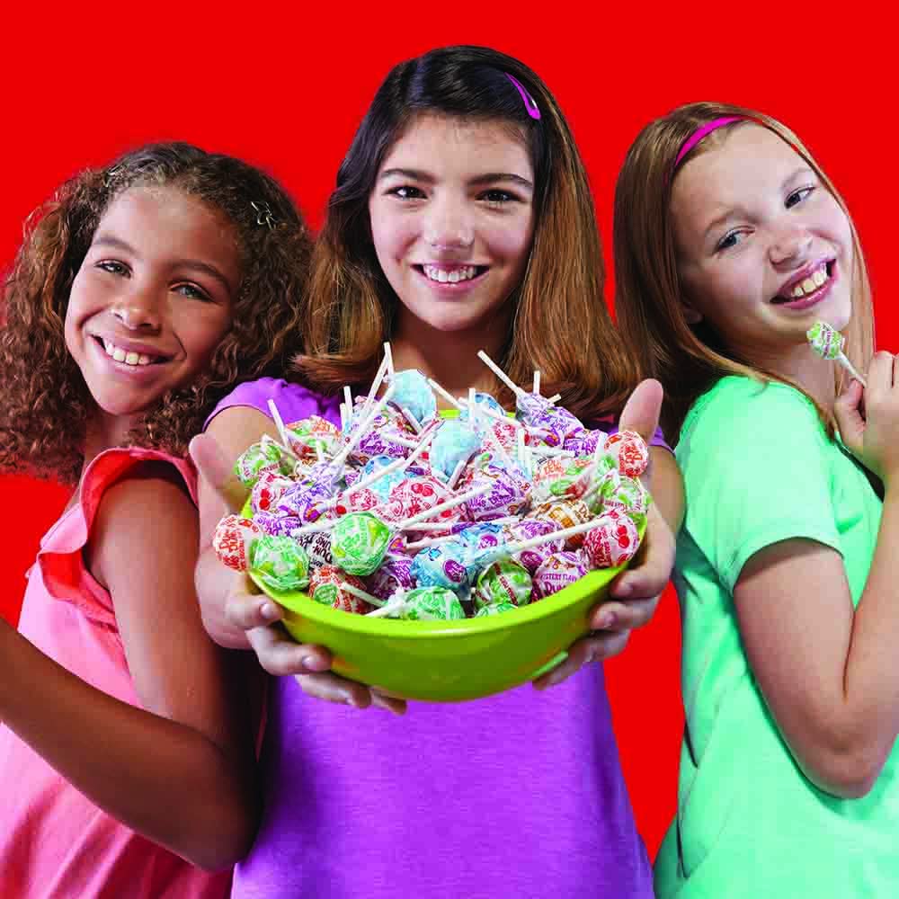 Dum Dums party display with lollipops used as goody bag fillers and favors