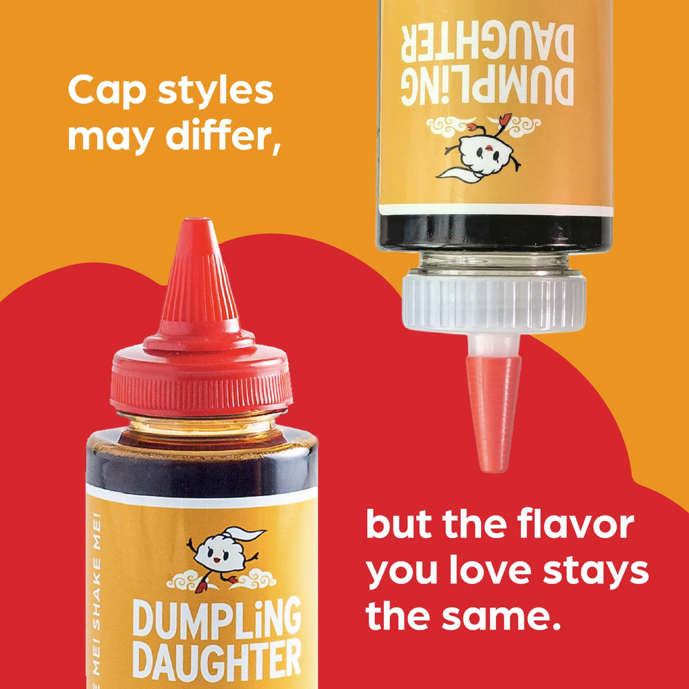 Dumpling Daughter bottle next to measuring cup showing 16 fl oz size clarity