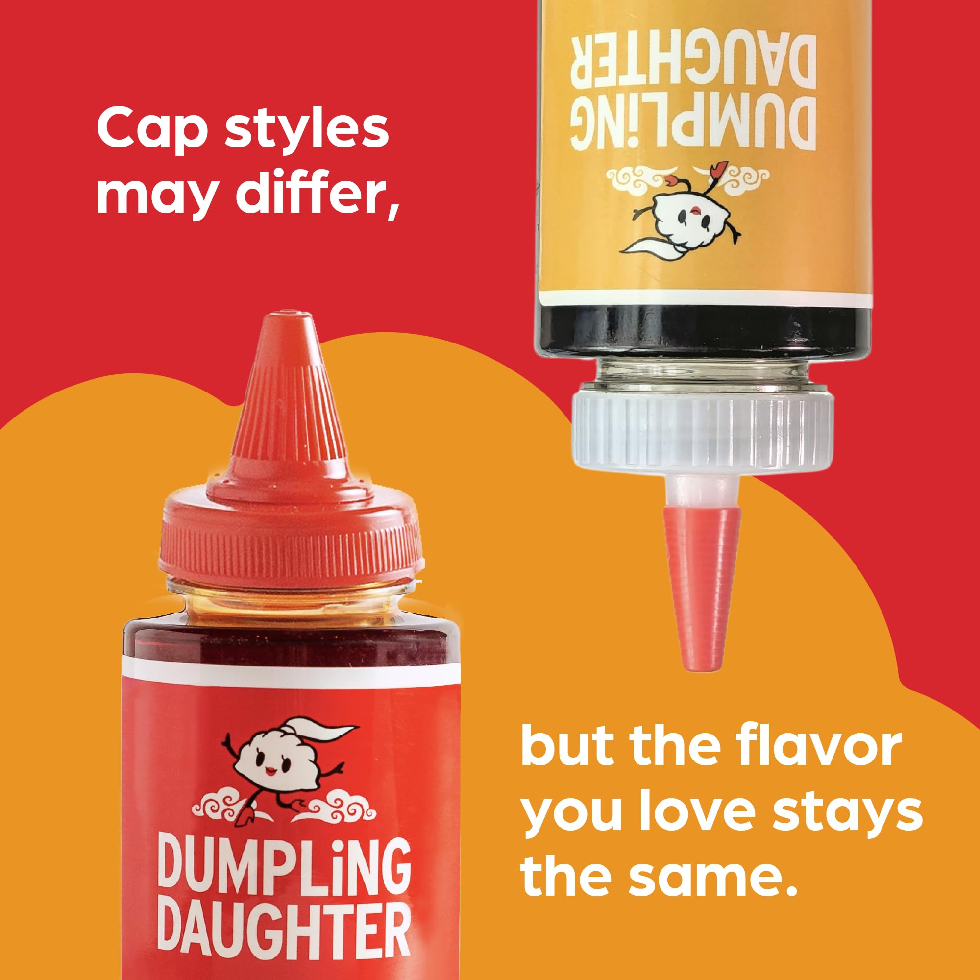 Dumpling Daughter sauces on a kitchen counter with bowls, illustrating meal-ready versatility