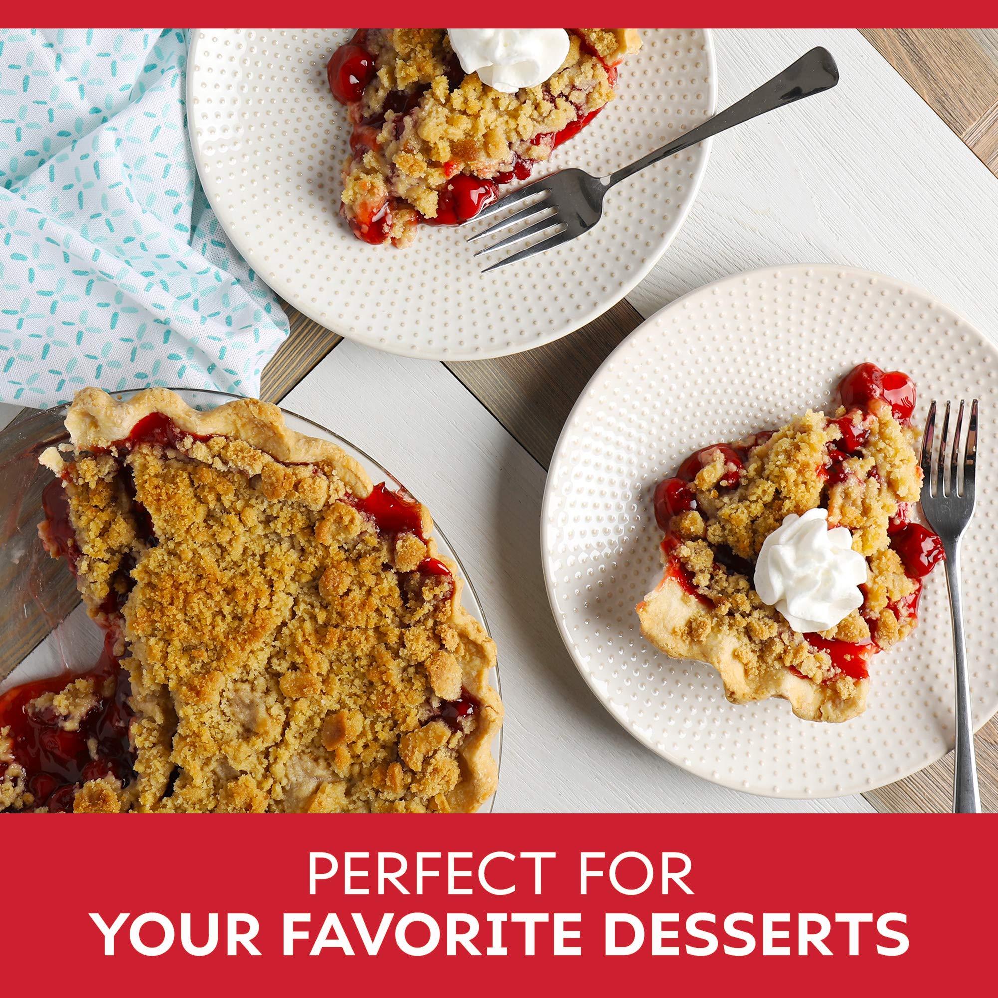 Duncan Hines cherry pie slice plated demonstrating ready-to-serve dessert appeal