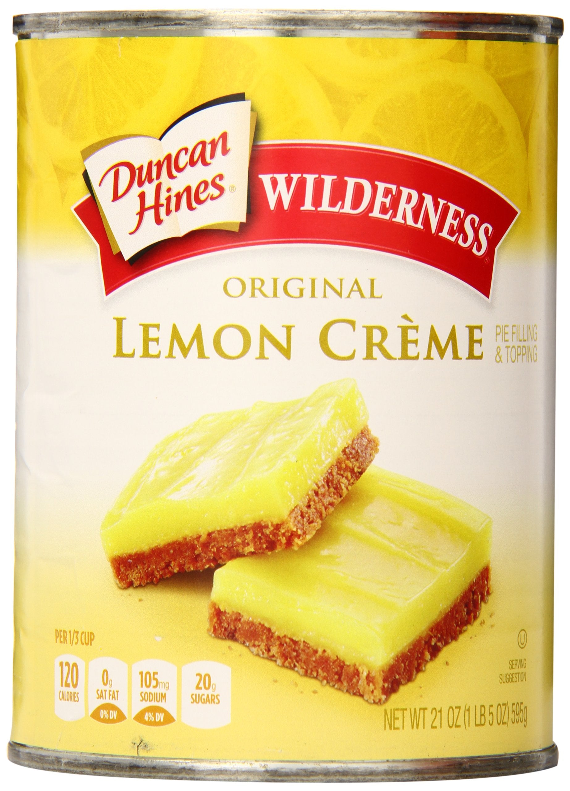 Duncan Hines Wilderness lemon crème front packaging showing label and jar for easy storage