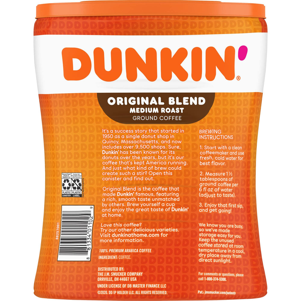 Dunkin' Donuts brewed coffee being poured into a mug illustrating flavorful home brewing