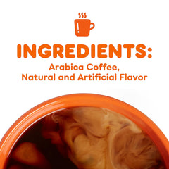 Dunkin' brewed cup pouring coffee to show rich caramel color and aroma