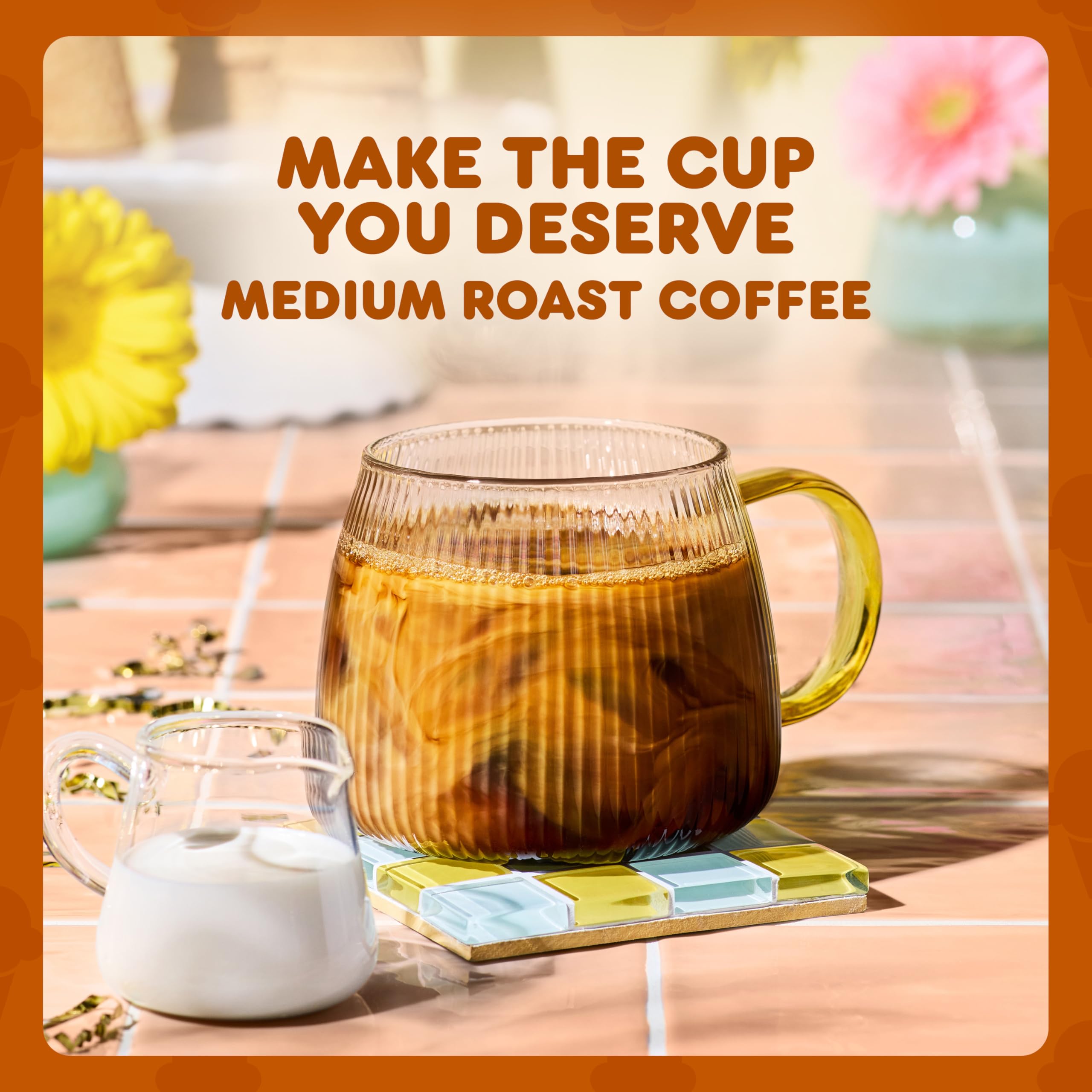Dunkin' brewed butter pecan coffee in cup highlighting creamy appearance