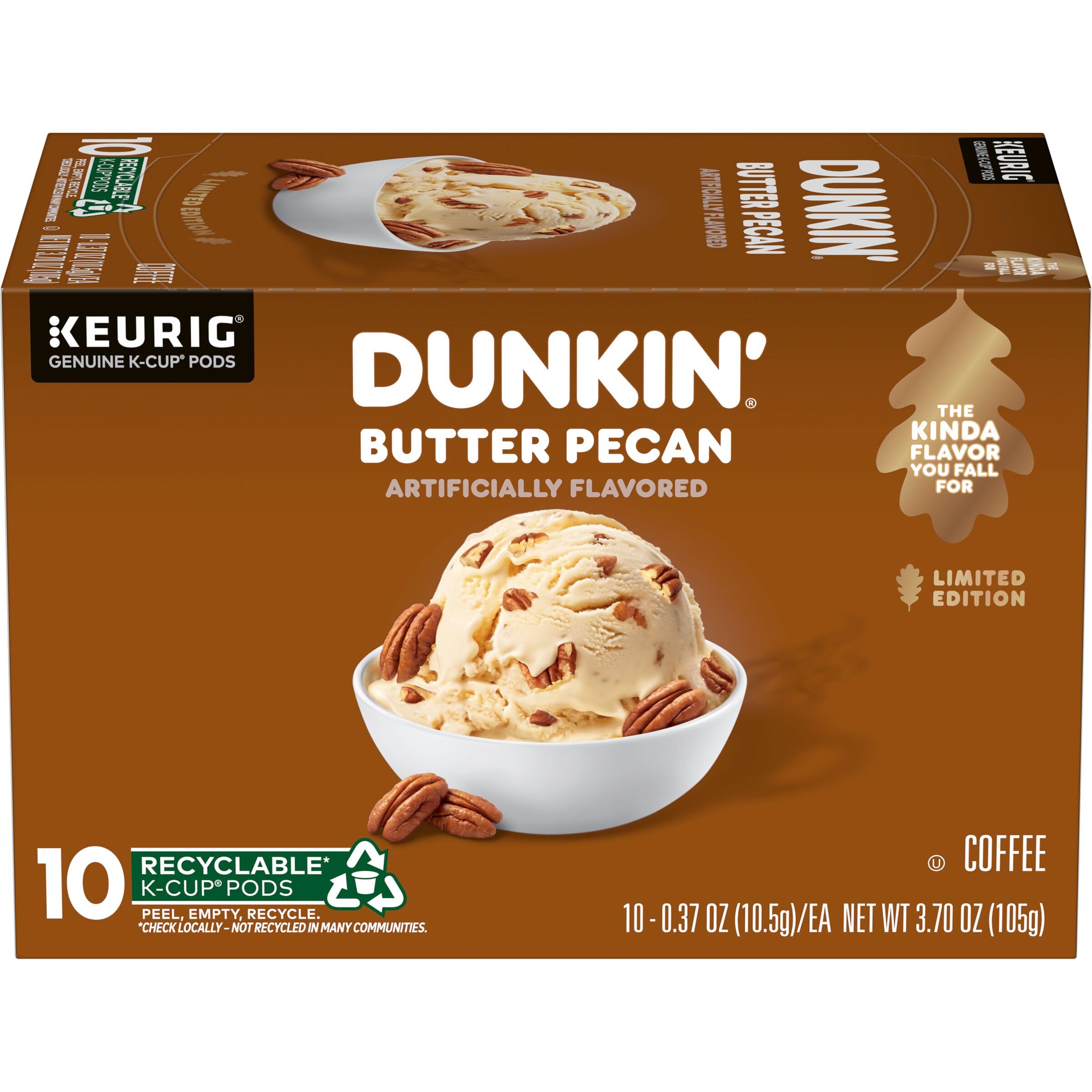 Dunkin' front packaging showing 60-count pods and flavor branding for easy stocking