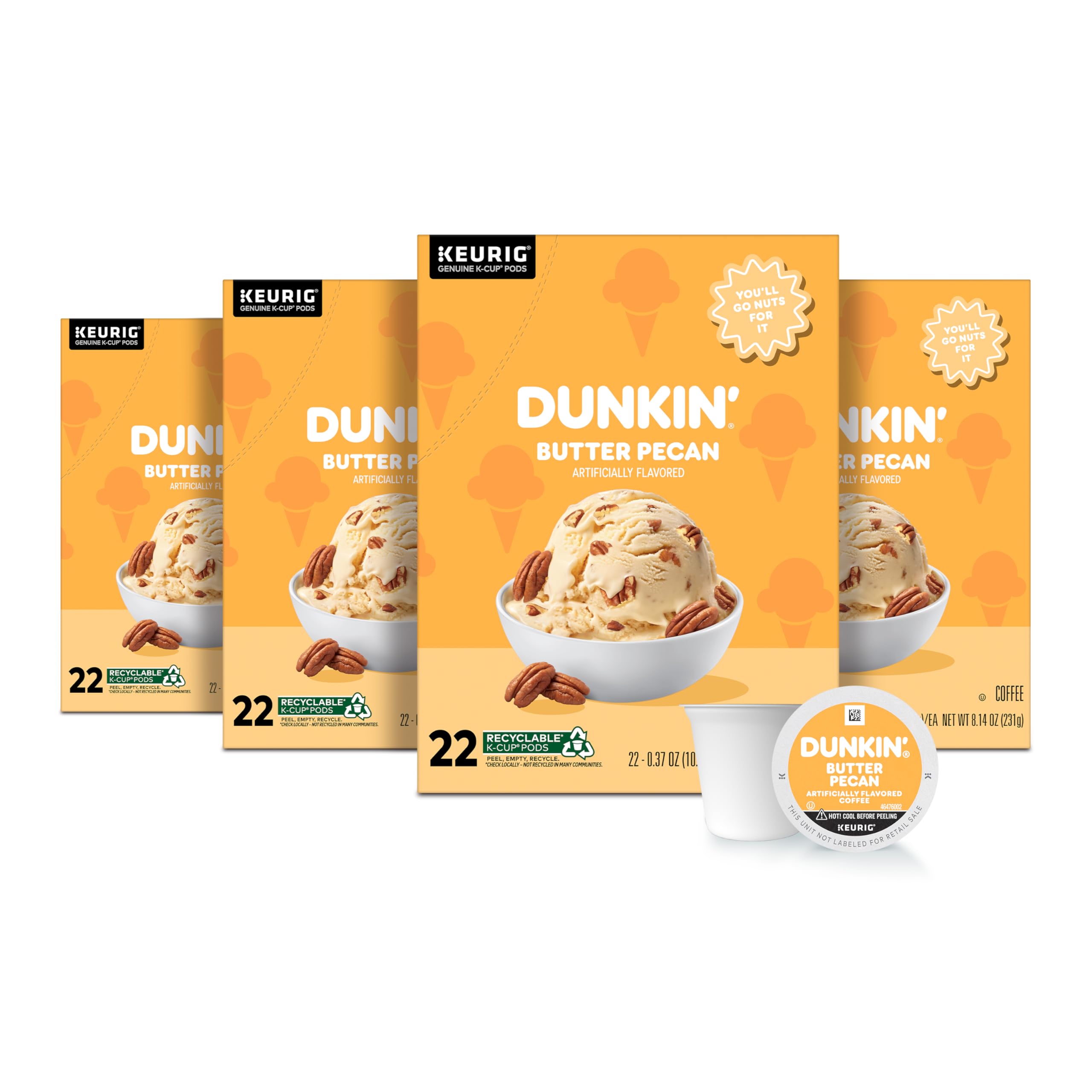 Dunkin' front packaging showing bulk 88-count pods for easy stocking