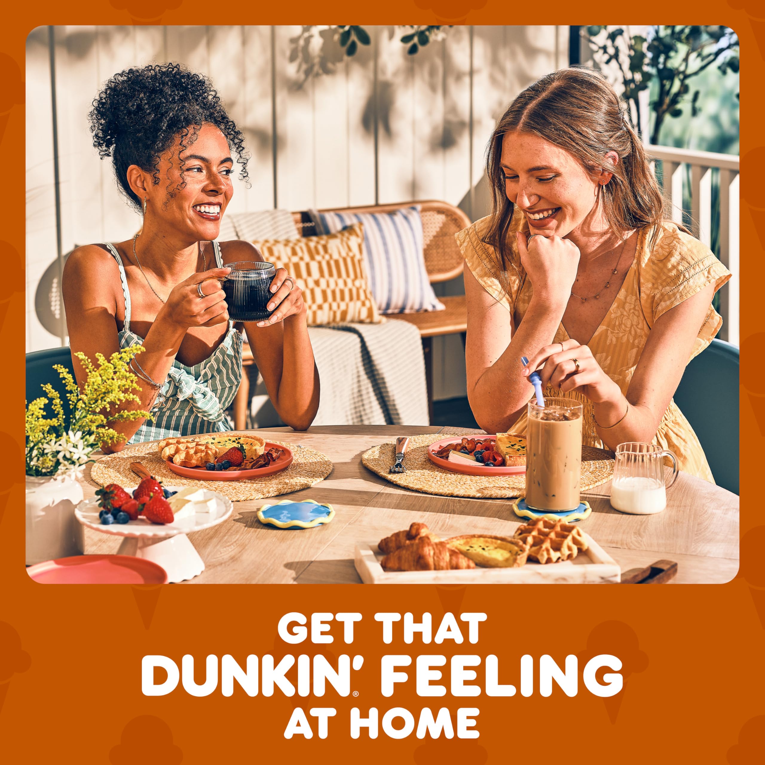 Dunkin' label detail with flavor notes visible for informed choice