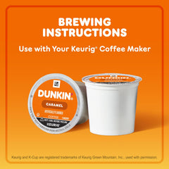 Steaming poured cup with caramel crema, Dunkin' flavor ready to enjoy