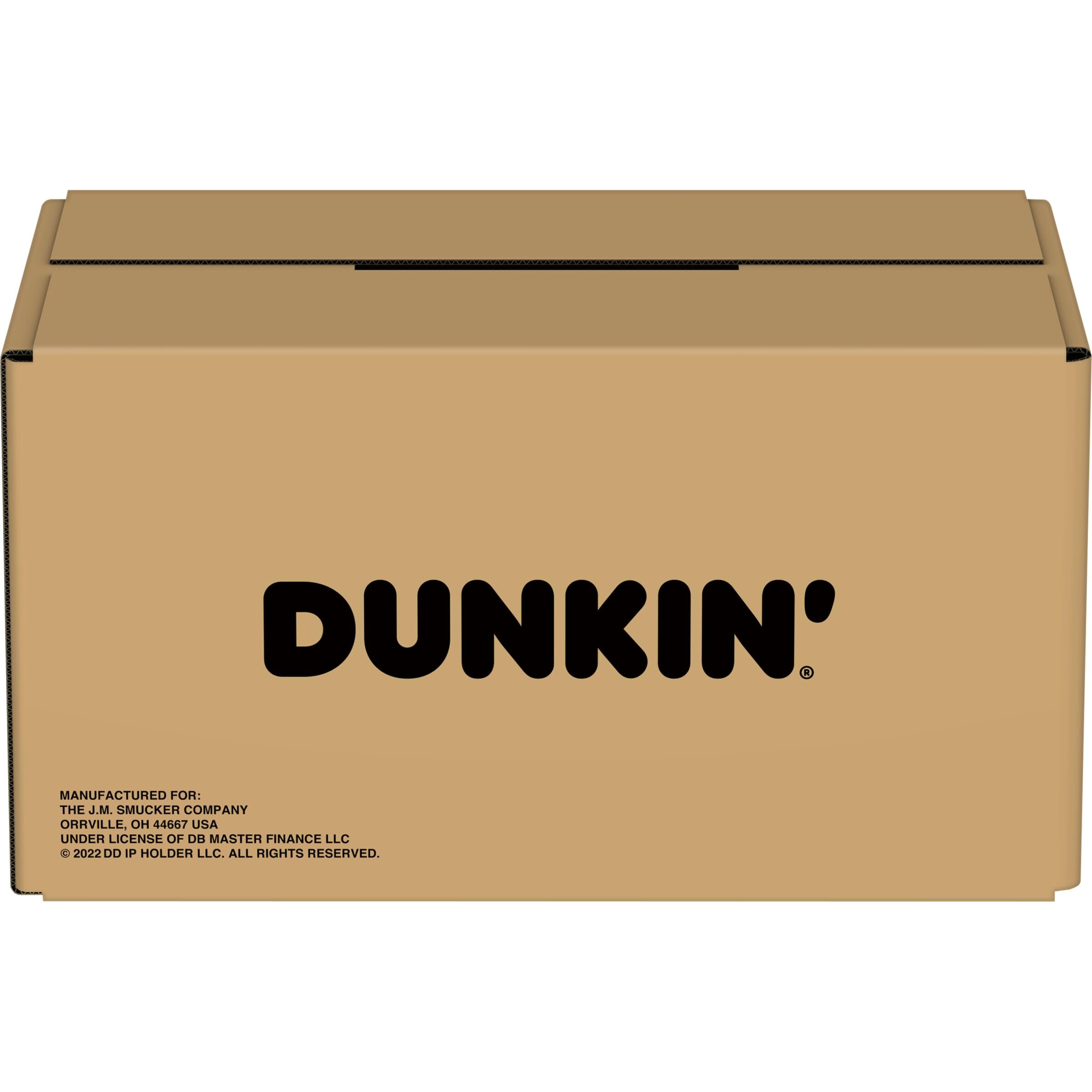 Retail shelf multipack of Dunkin' pods, shows bulk value and pantry-ready