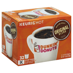 Brewed cup of Dunkin' coffee in kitchen setting demonstrating quick morning energy