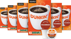 Dunkin' front packaging showing 60-count box, convenient supply