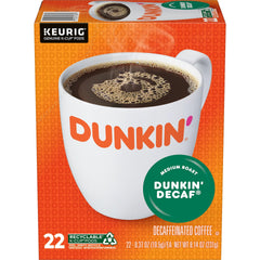 Dunkin' front box view showing 22-count pods and brand for easy storage