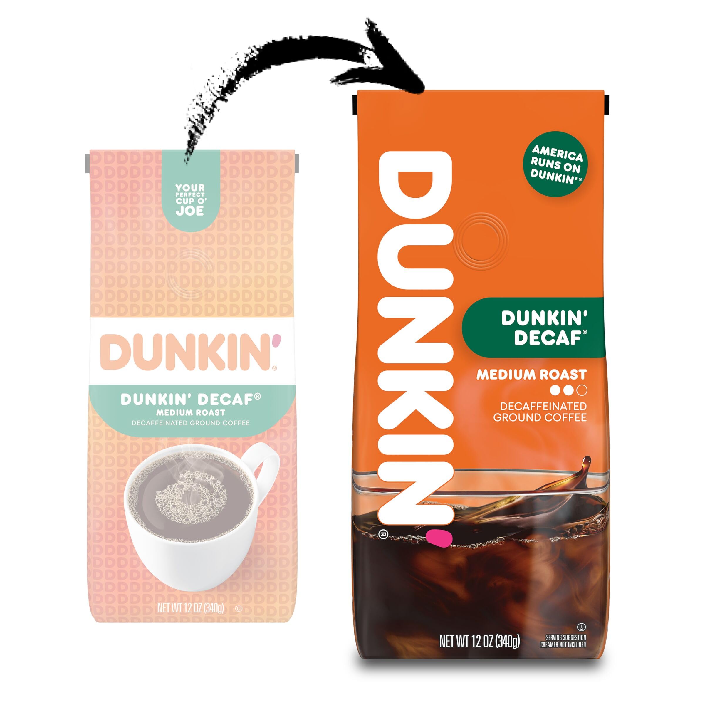 Pour-over brewing with Dunkin' Decaf grounds demonstrating smooth extraction benefit