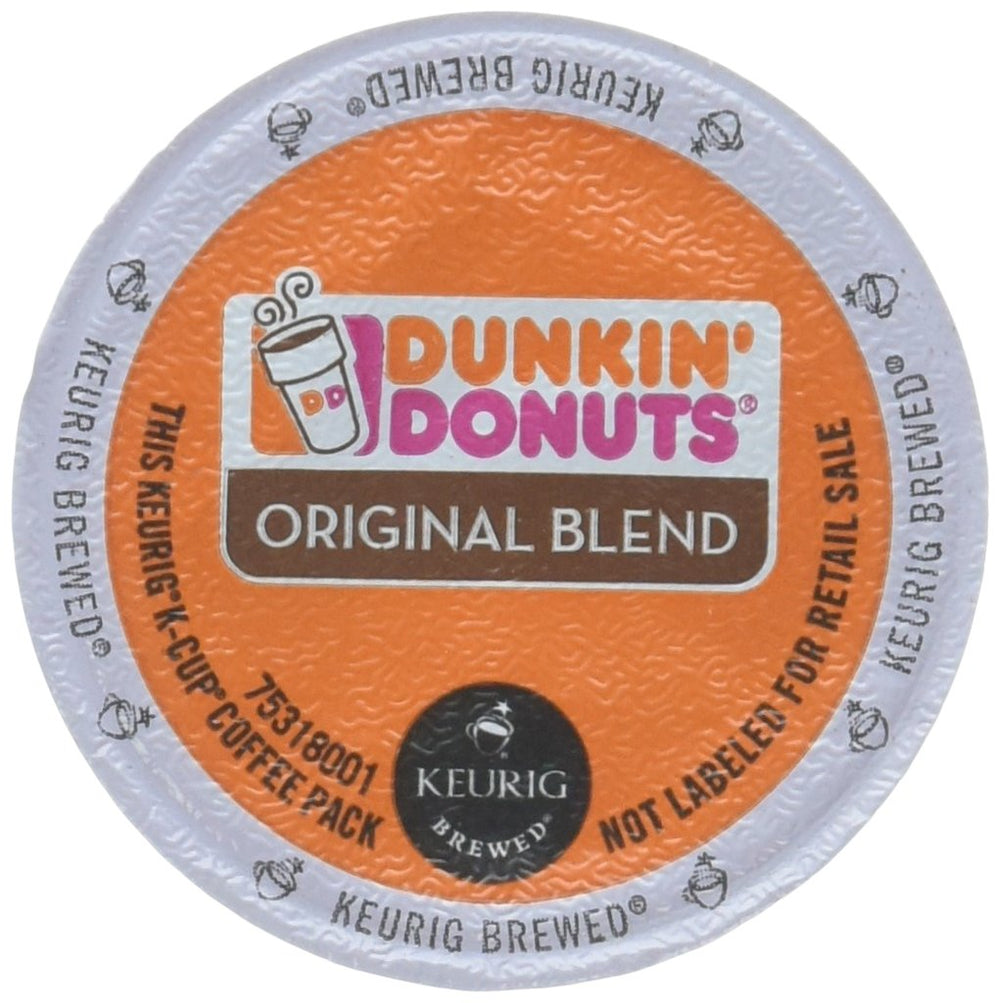 Dunkin' front packaging showing 64-count K-Cups and convenience benefit