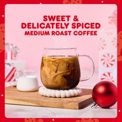 Close-up of a Dunkin' gingerbread K-Cup pod top label highlighting pod compatibility and flavor