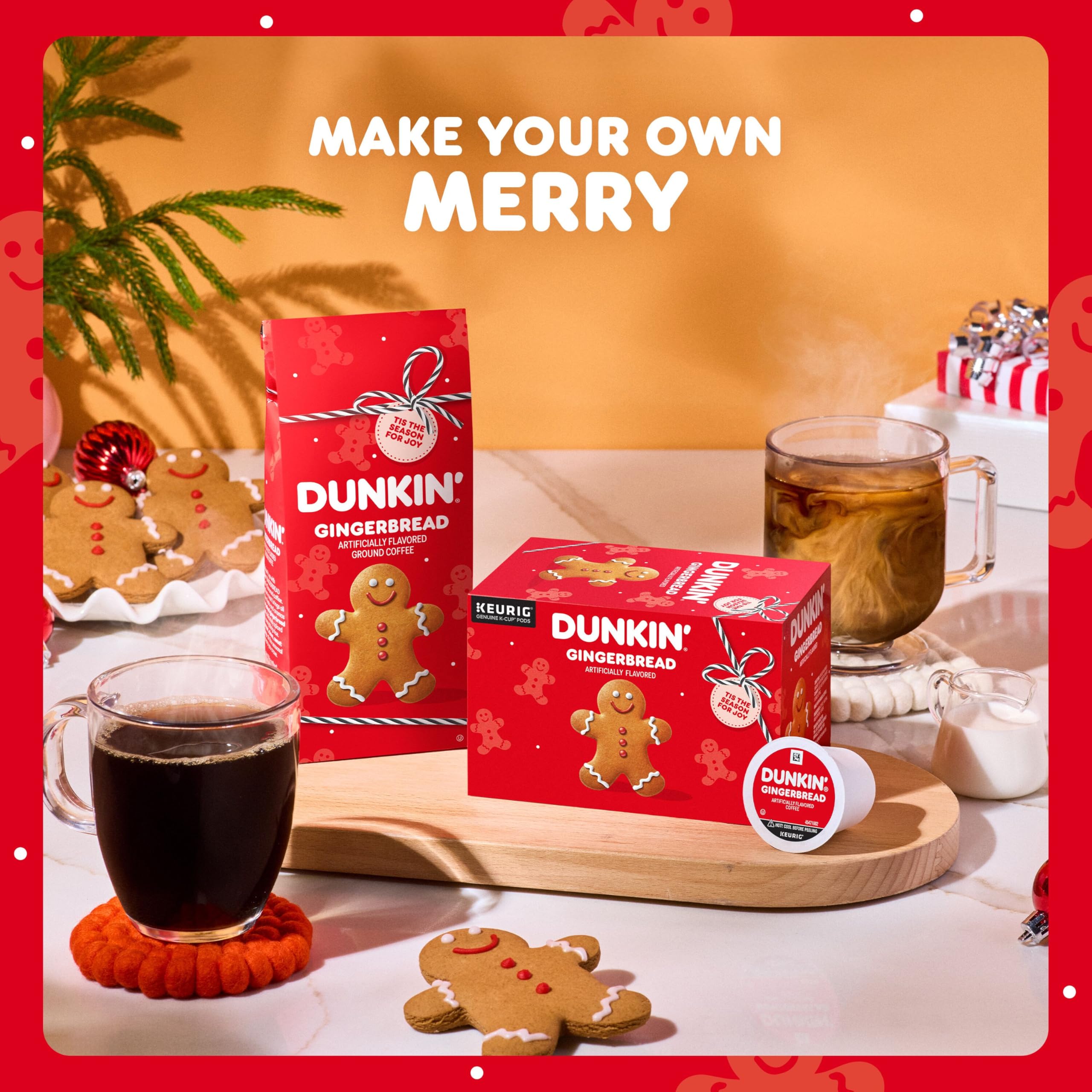 Dunkin' 10-count box beside a ruler to show scale and compact gift-ready size