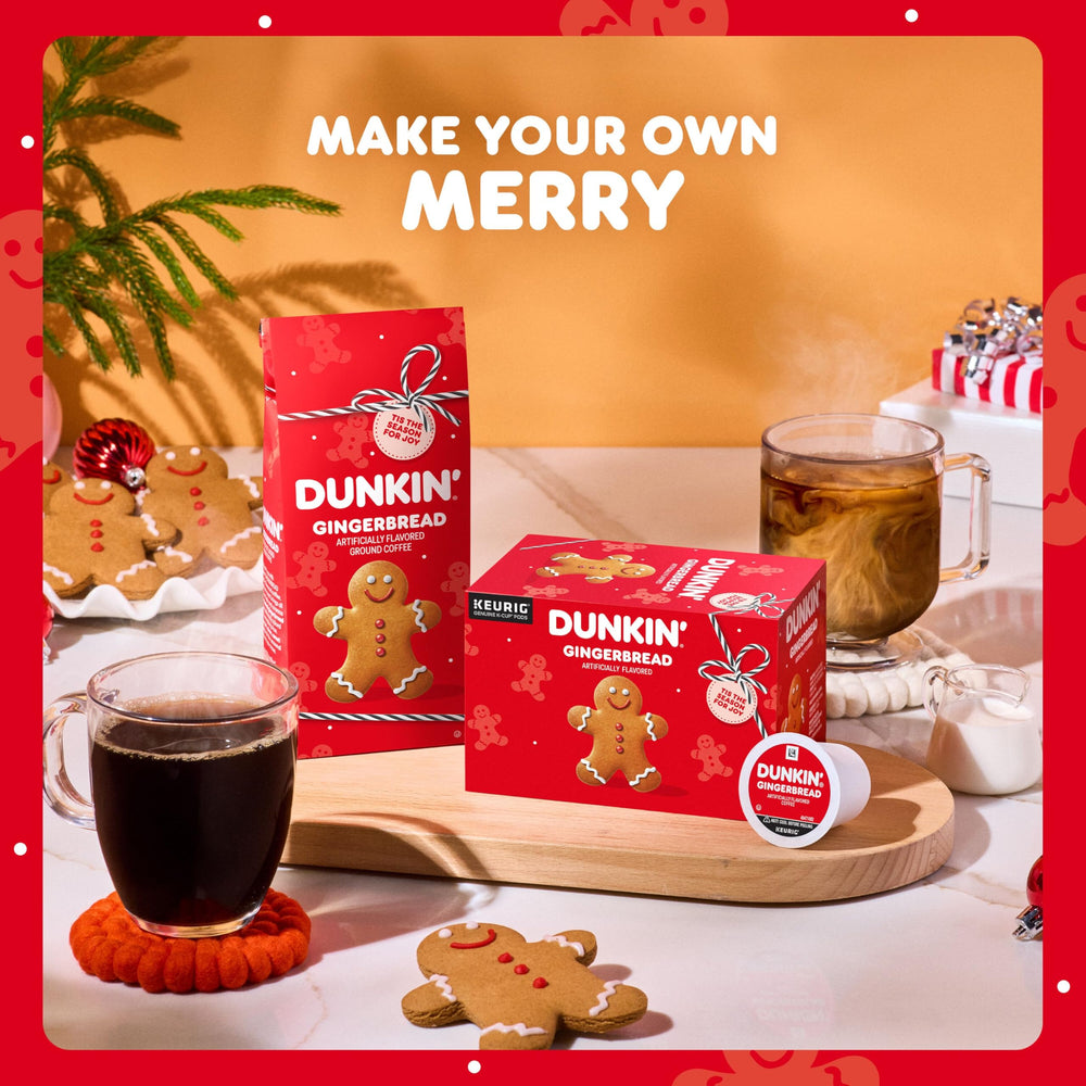 Dunkin' 10-count box beside a ruler to show scale and compact gift-ready size