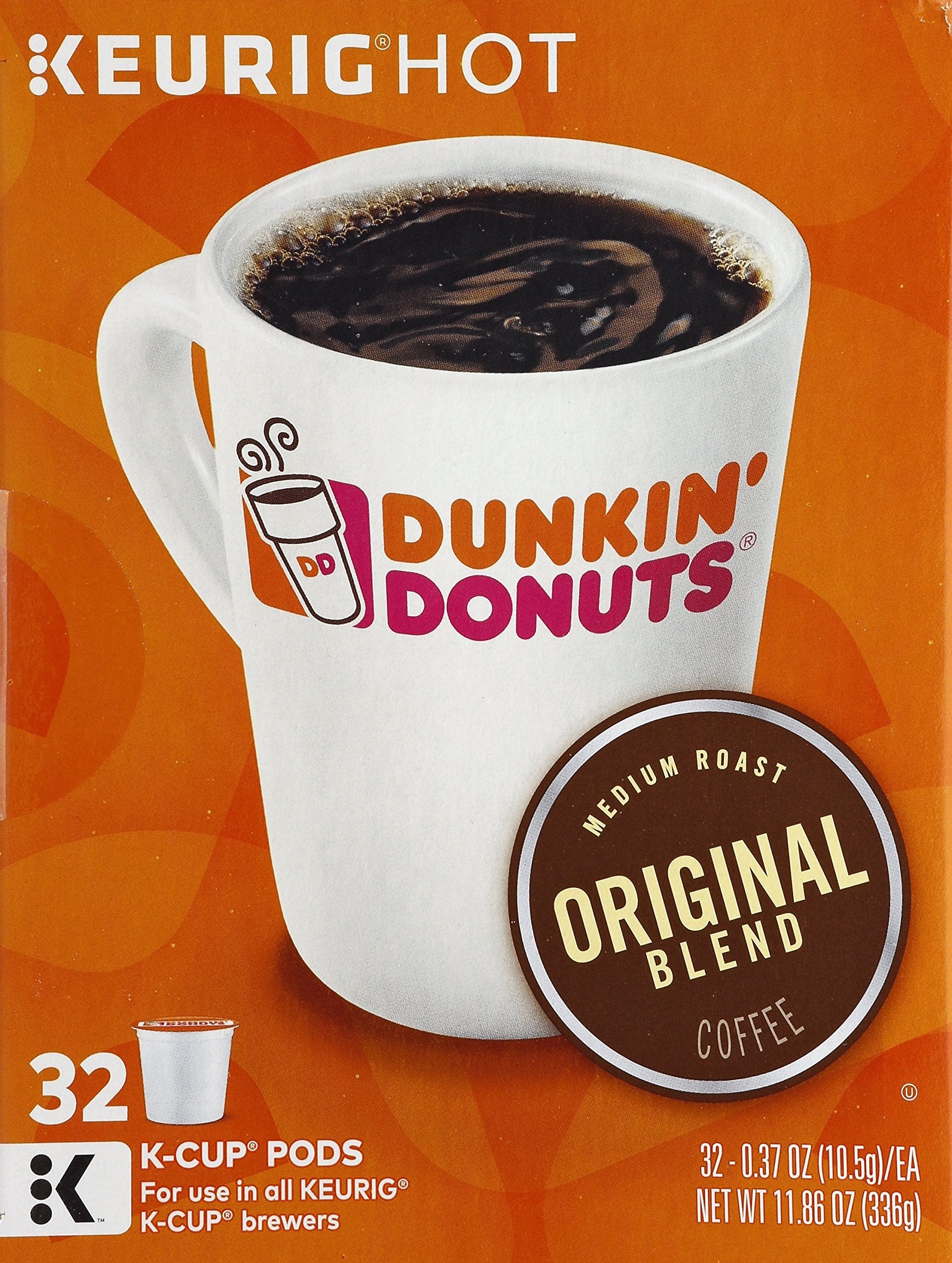 Close-up of Dunkin' K-Cup pod lid highlighting quality seal and easy brewing