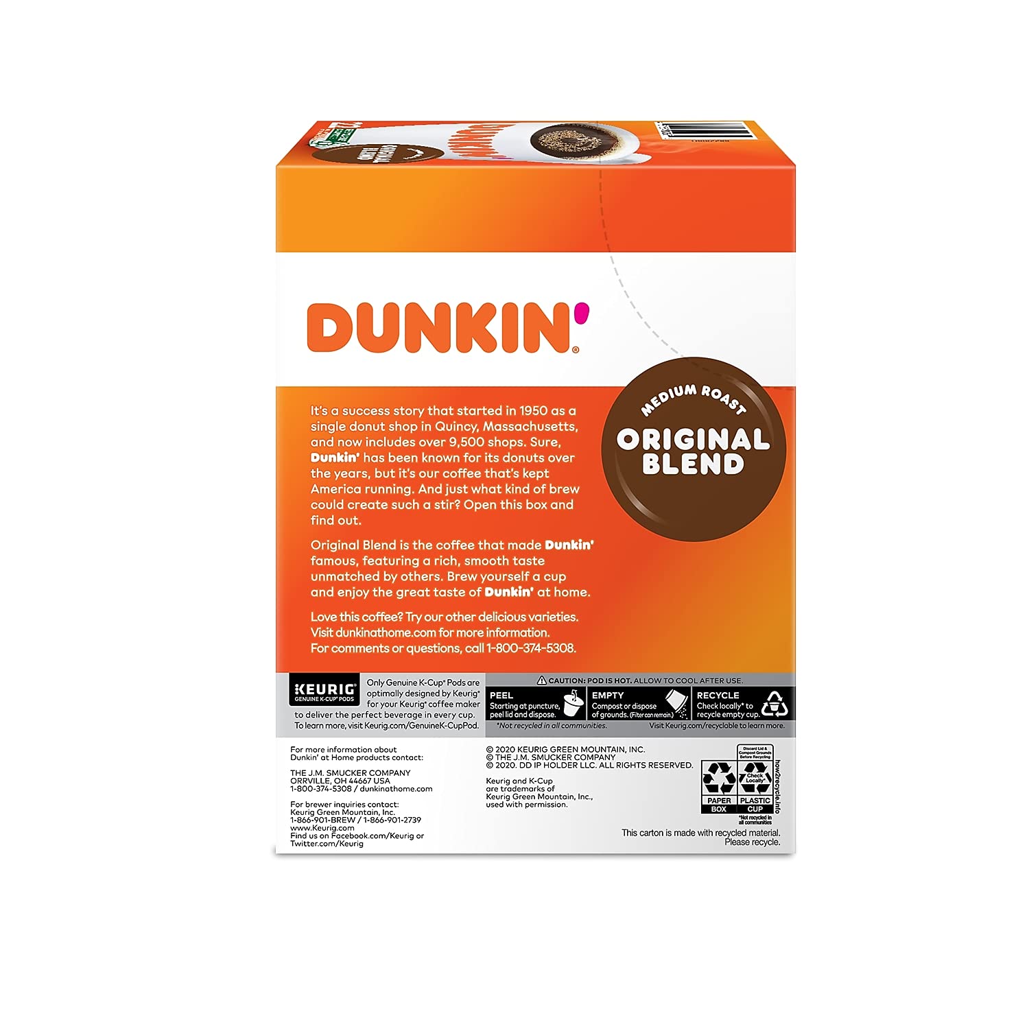 Dunkin' brewed coffee poured into mug showing smooth color and aroma