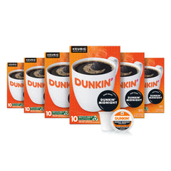 Dunkin' front packaging showing 60-count pods and bold branding benefit convenience