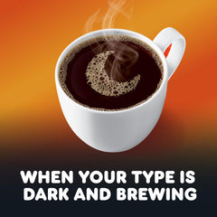 Dunkin' dark roast coffee grounds close-up highlighting rich texture and aroma