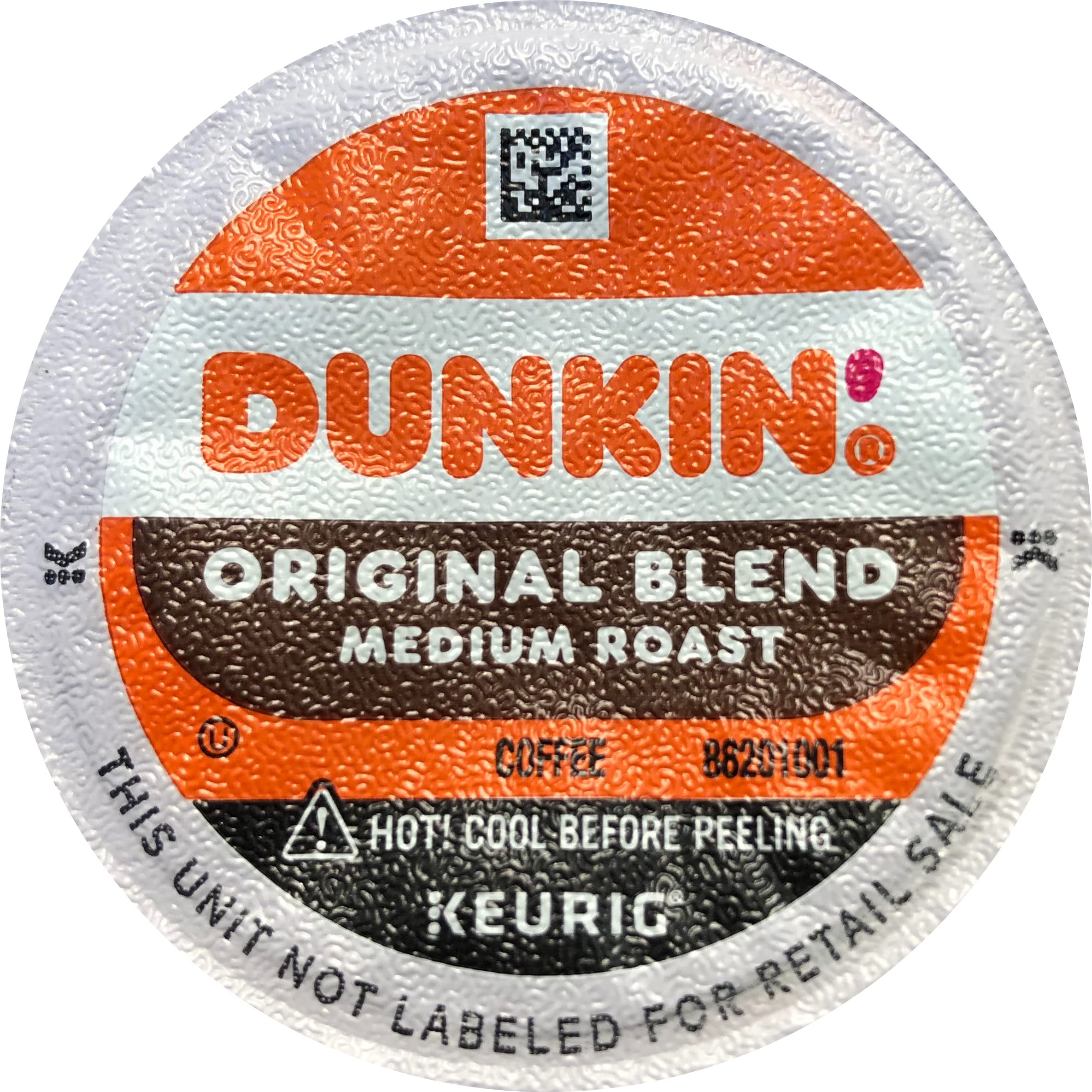 Dunkin' front packaging showing 16-count box, convenient single-serve brewing