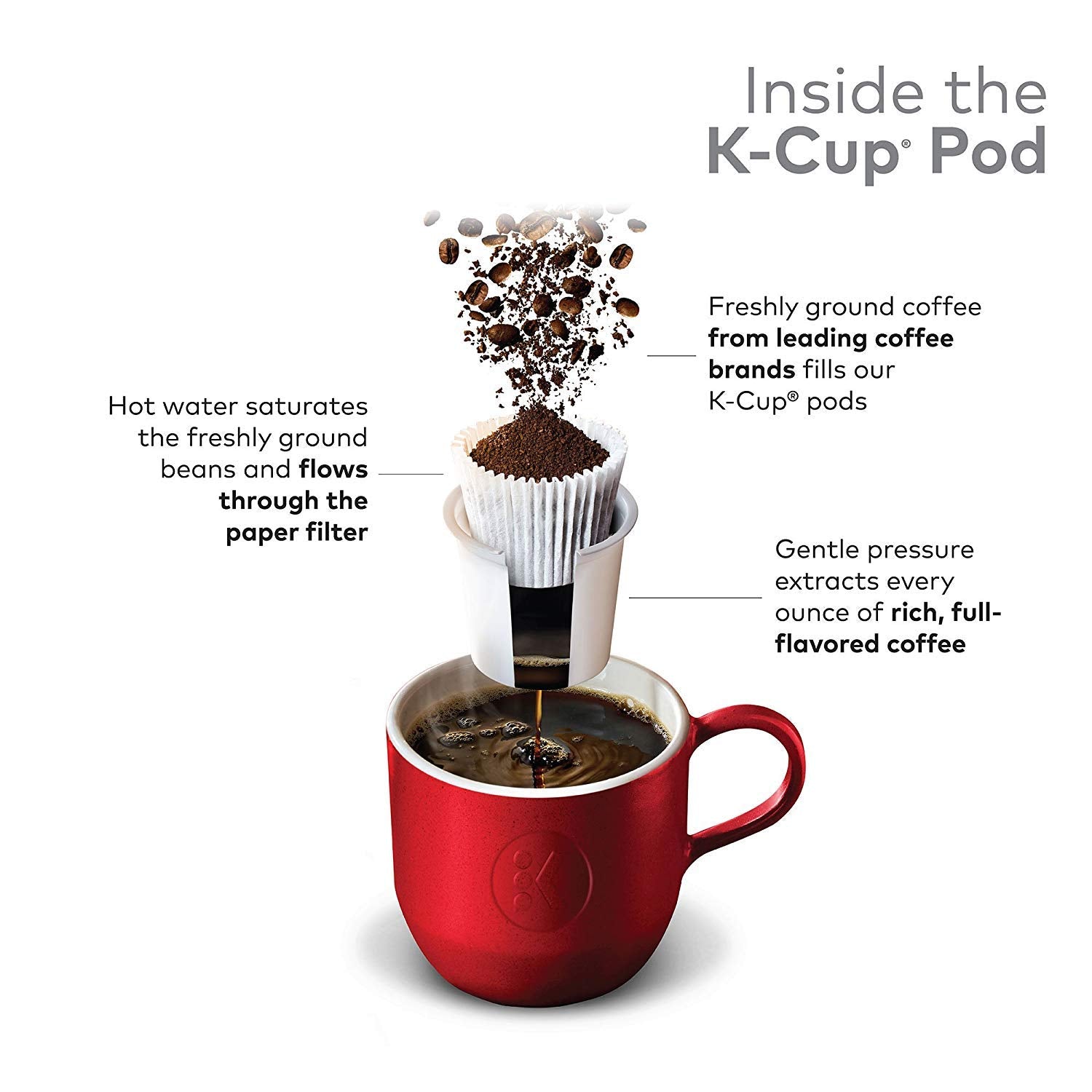 Dunkin' close-up of K-Cup pod showing pod detail and easy brewing