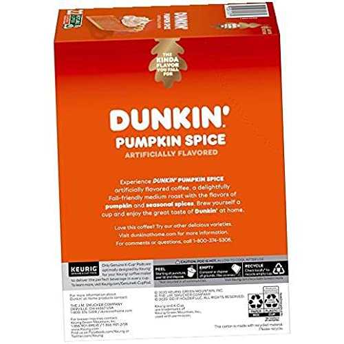 Dunkin' packaging label detail showing ingredient and recycle information