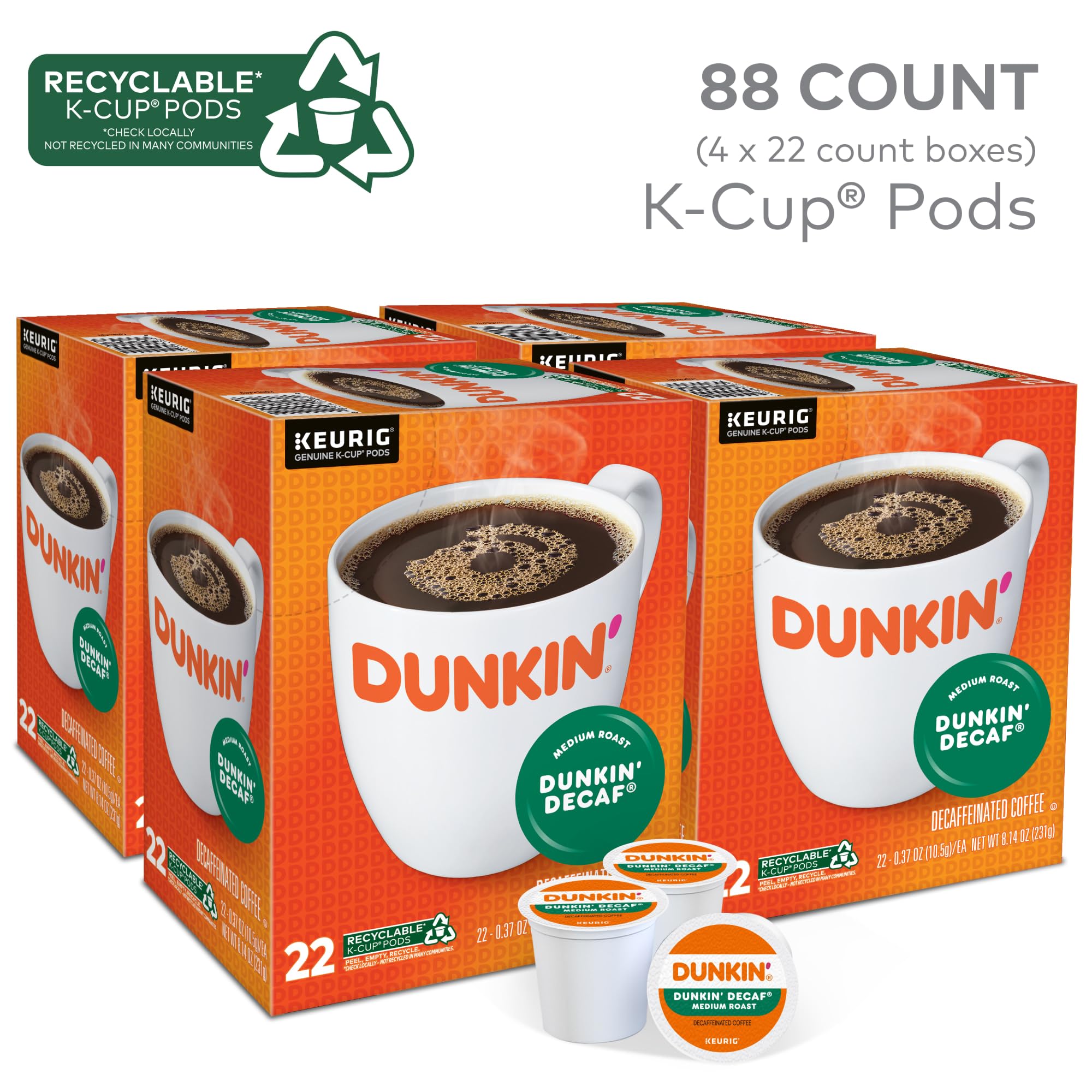 Dunkin' K-Cup pod close-up highlighting pod texture and easy-insert design for fast brewing