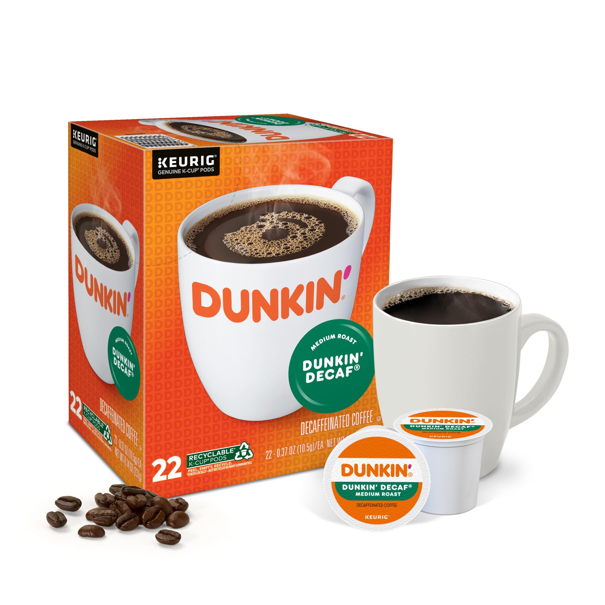 Dunkin' pod top-seal detail showing foil lid, indicating freshness preservation and easy puncture