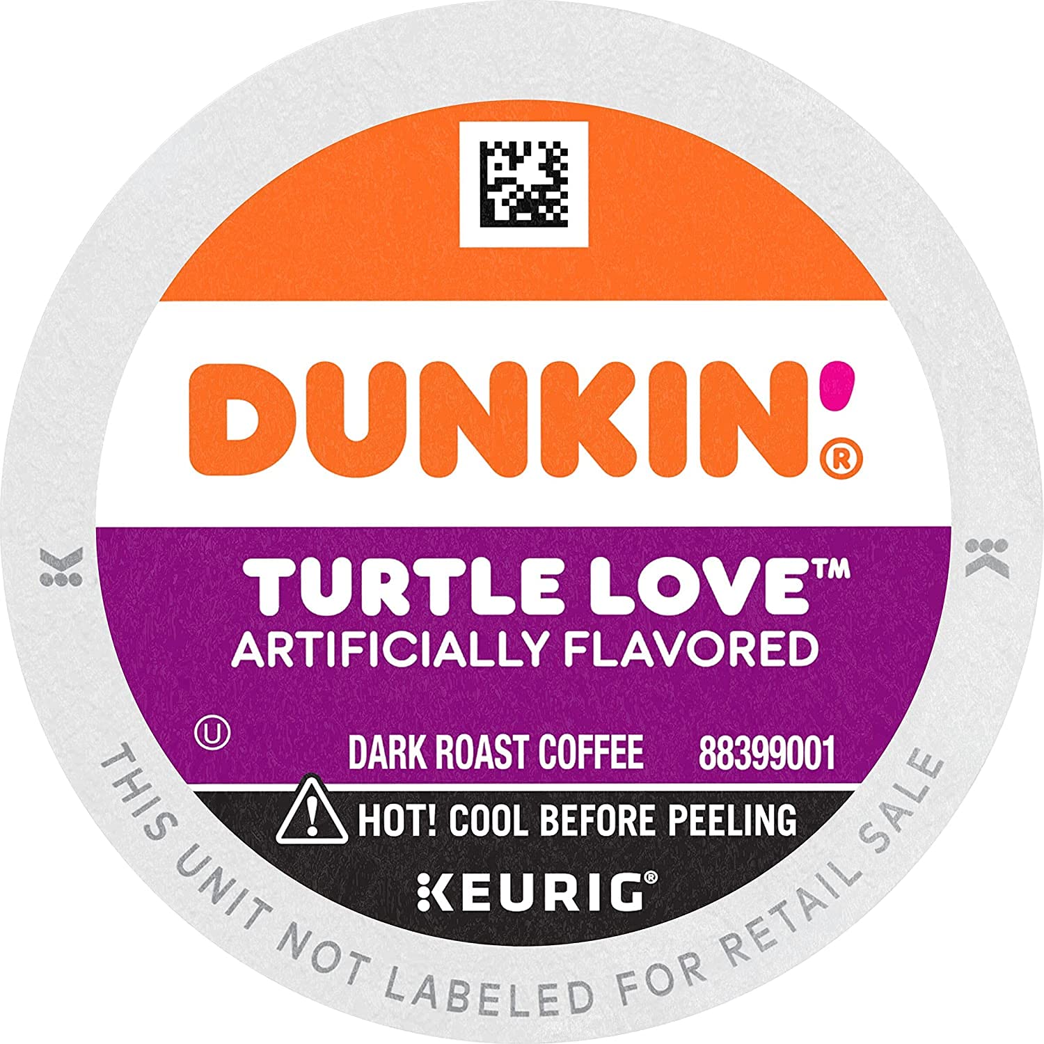 Dunkin' K-Cup pod top view highlighting easy Keurig compatibility