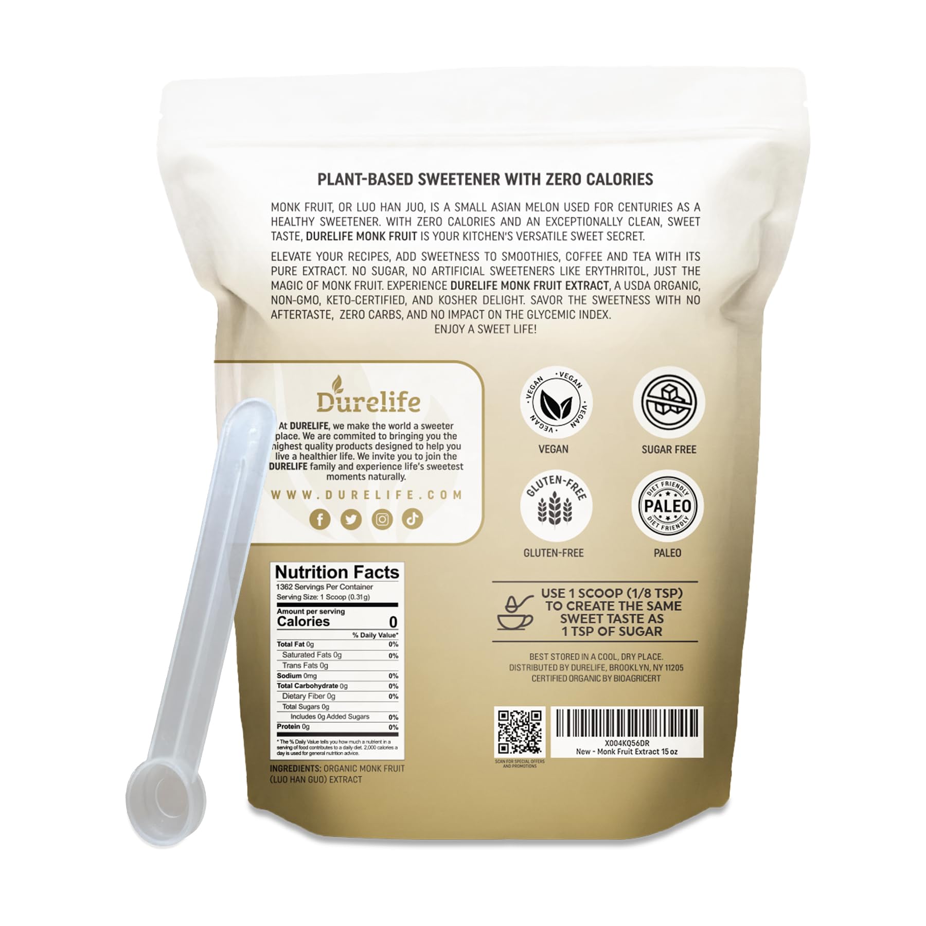 DureLife powdered monk fruit close-up texture for easy mixing benefits