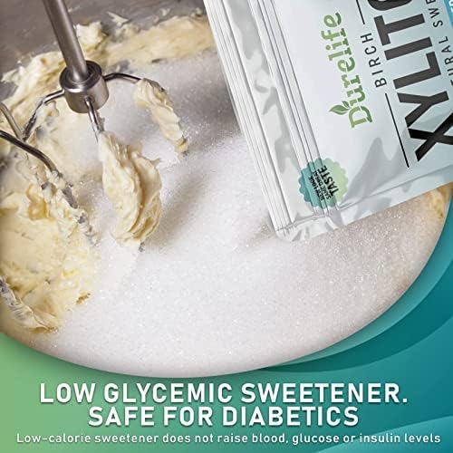 DureLife close-up of xylitol granules showing clean texture and easy dissolving