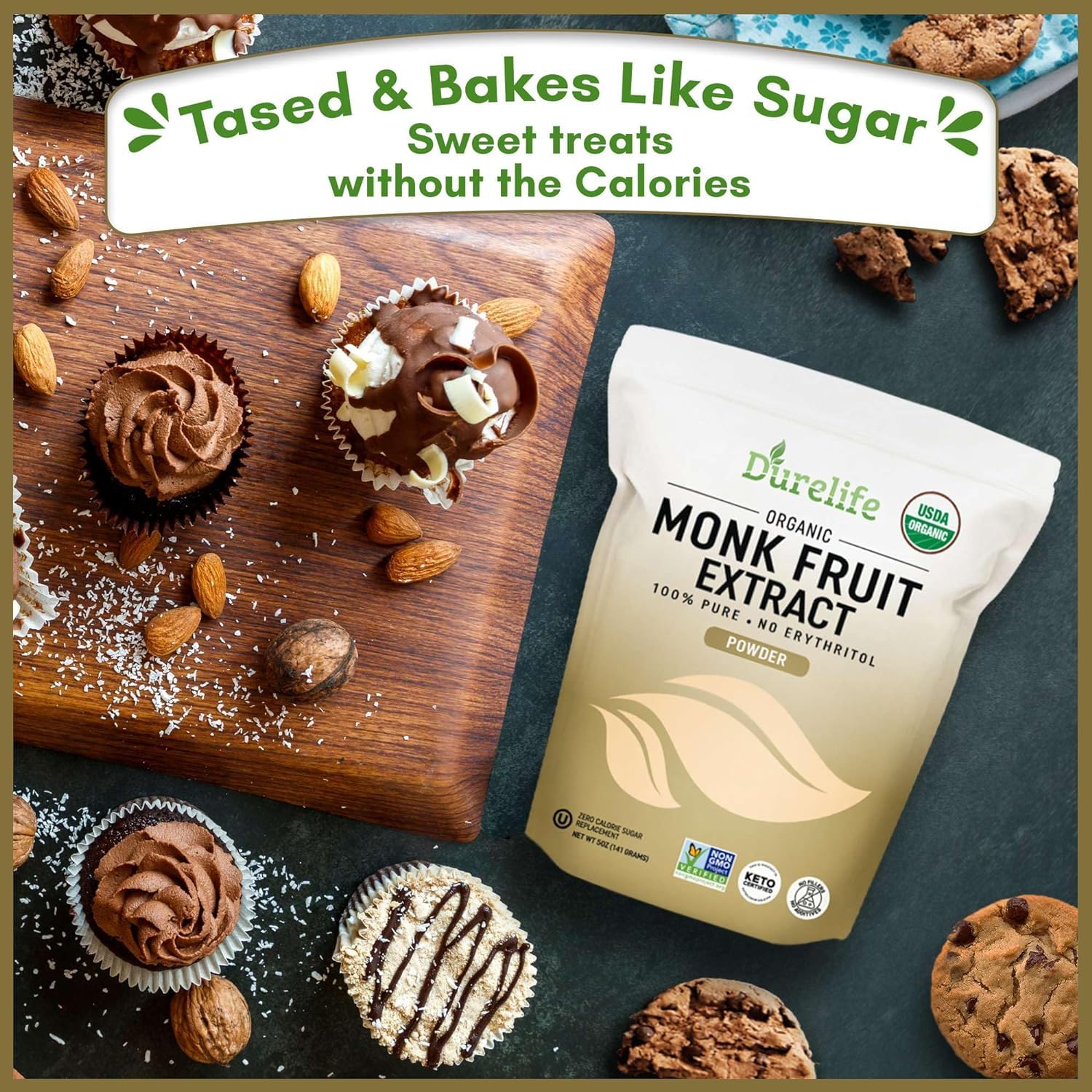DureLife label with USDA Organic and Keto certified badges visible