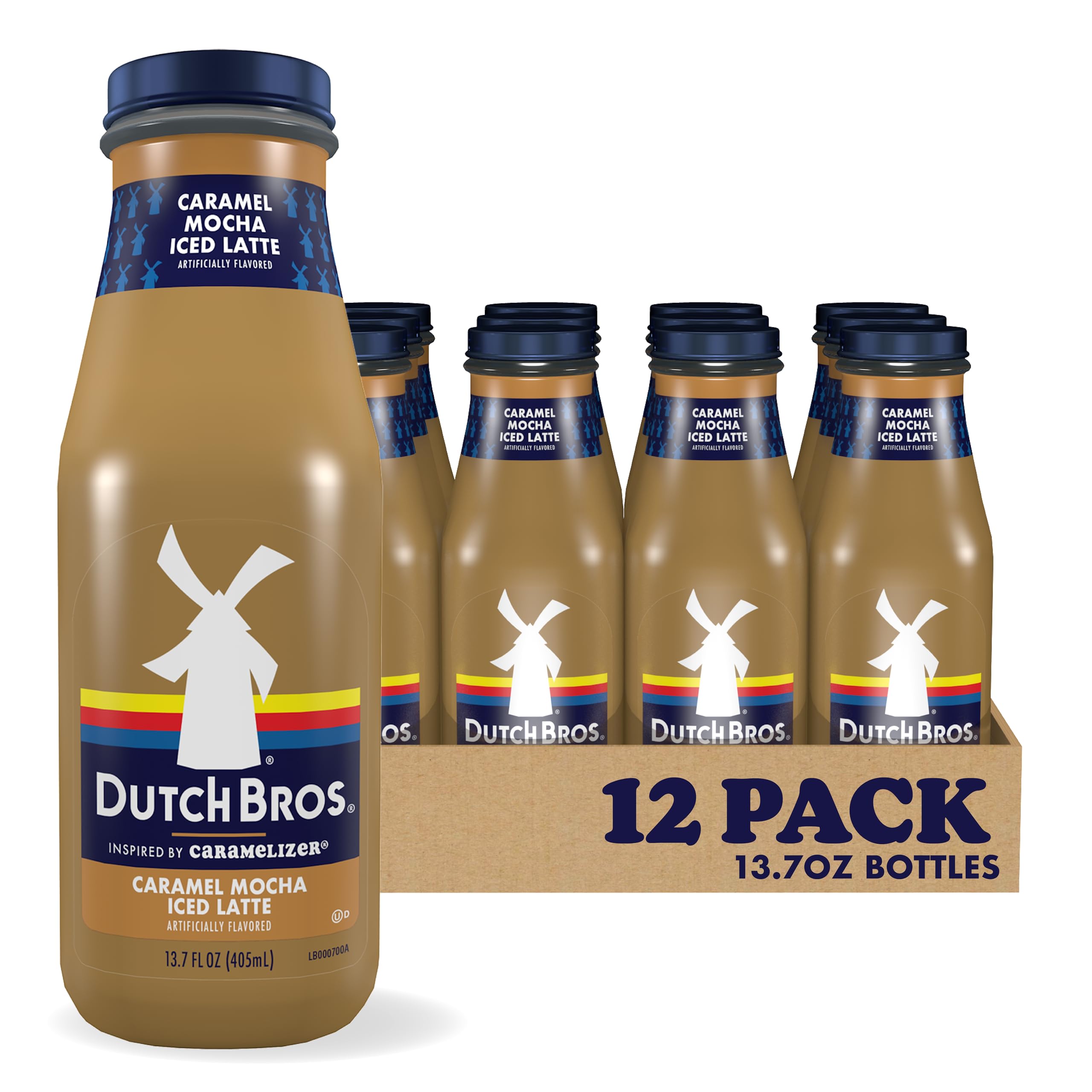 Dutch Bros front packaging showing bottle and brand, highlights ready-to-drink convenience