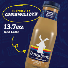 Dutch Bros bottle pouring into glass demonstrating creamy texture and immediate serving