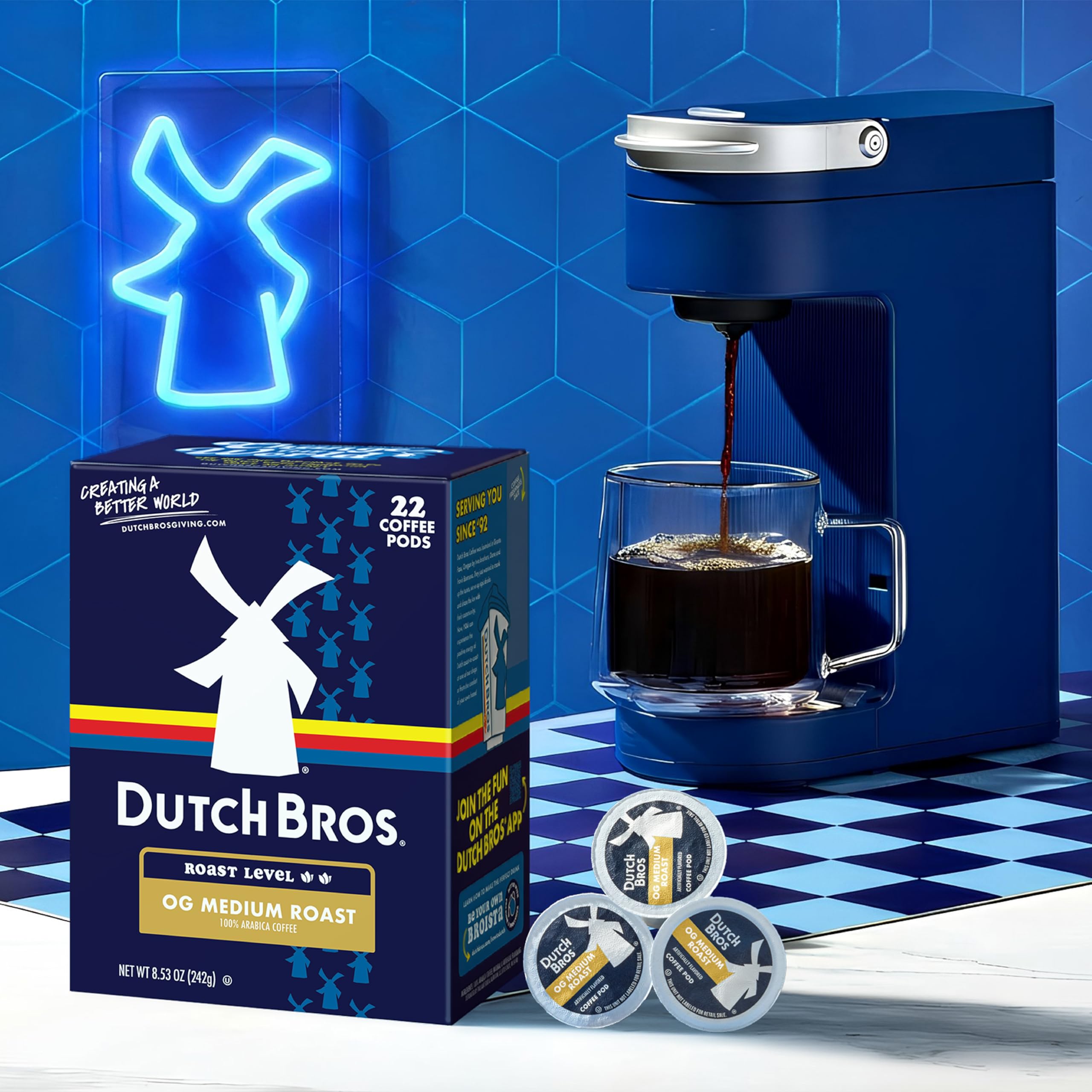 Top view of brewed Dutch Bros OG cup showing smooth crema and inviting aroma