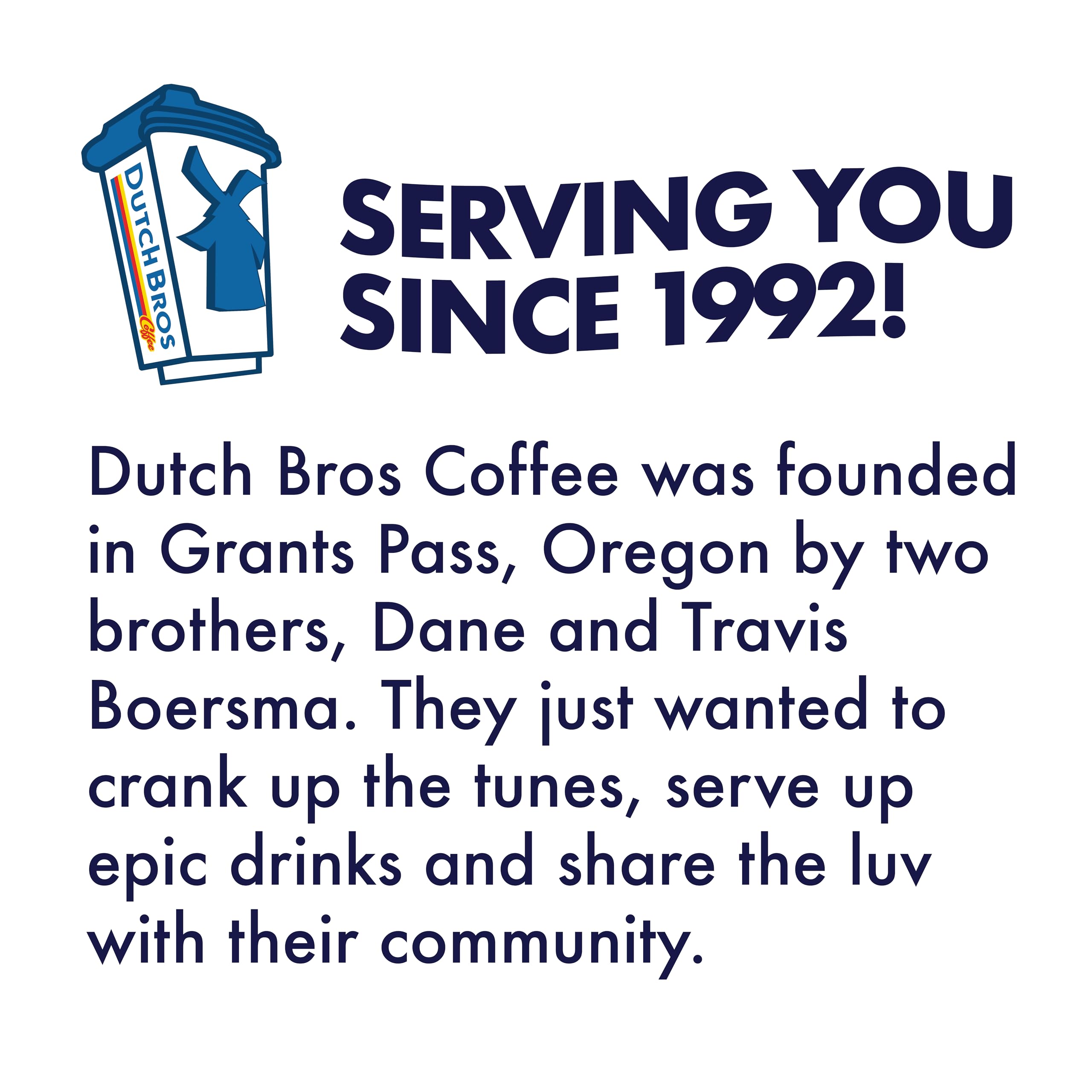 Dutch Bros packaging back label showing content details and ingredient transparency