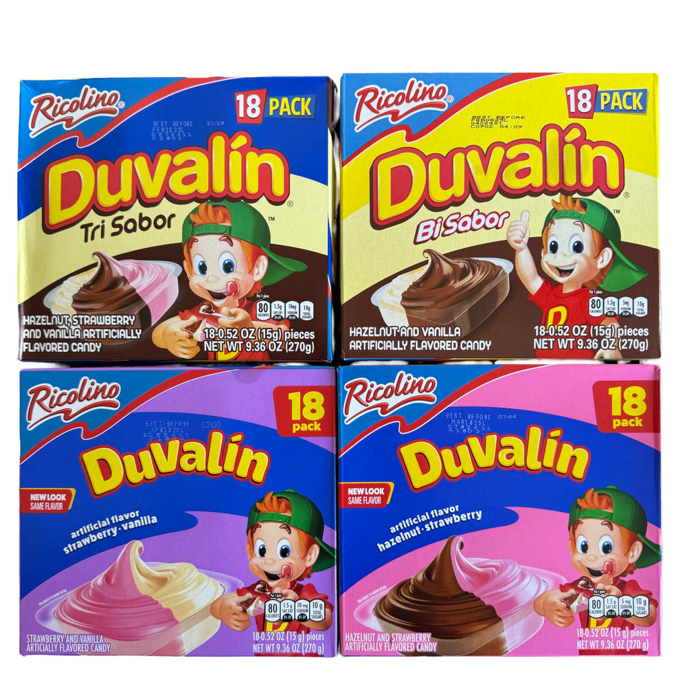 Duvalín front packaging multi-box showing variety and easy grab-and-go