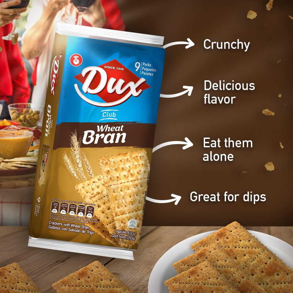 DUX three crackers arranged with toppings for easy pairing