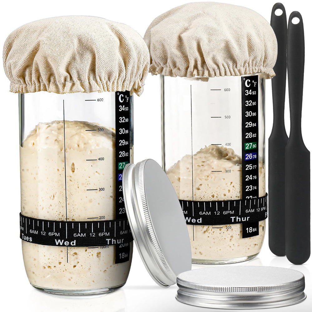 DWTS DANWEITESI front view of 24oz glass starter jar showing included accessories for organized feeding