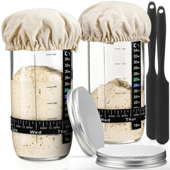DWTS DANWEITESI front view of 24oz glass starter jar showing included accessories for organized feeding