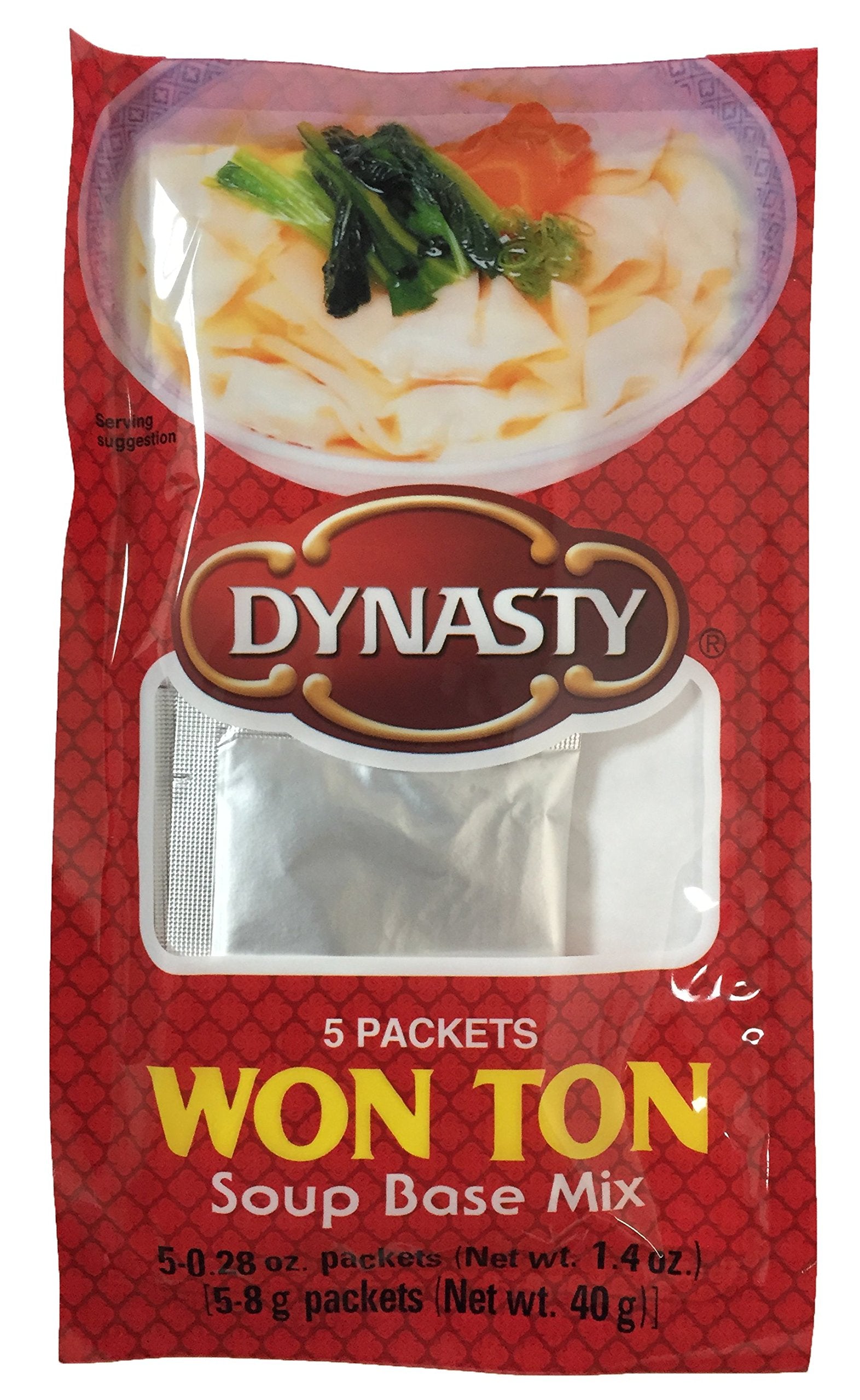Dynasty front packaging showing four boxes and serving suggestion benefit