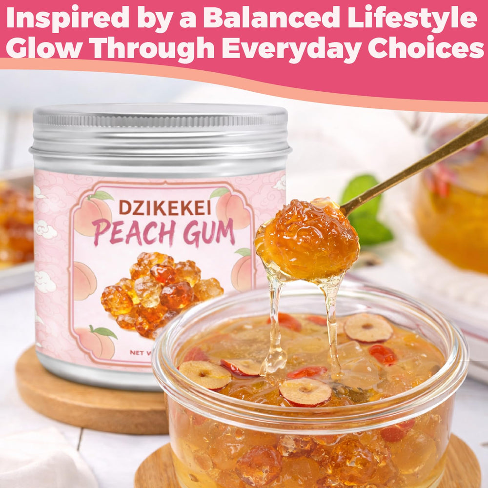 dzikekei peach gum served in dessert bowl showcasing serving idea