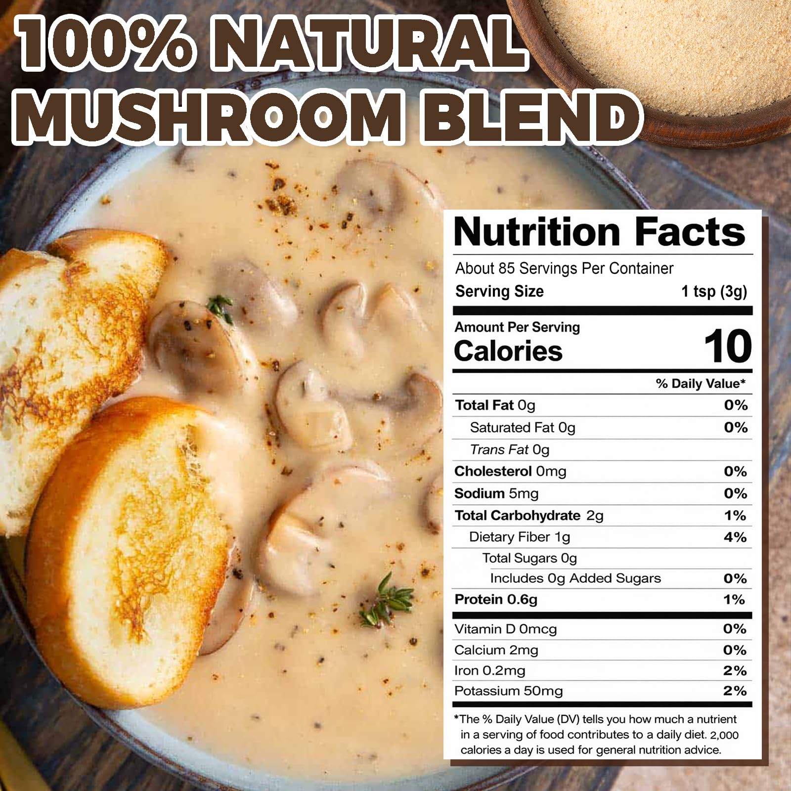 dzikekei fine mushroom powder close-up highlighting smooth texture