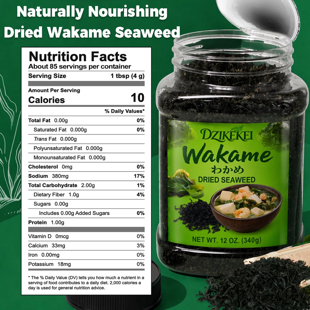 dzikekei wakame in miso soup adding umami and visual appeal