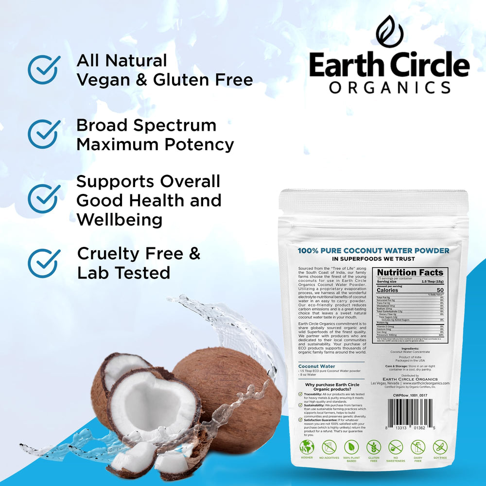 Earth Circle Organics label and nutrition panel highlighting clean ingredients