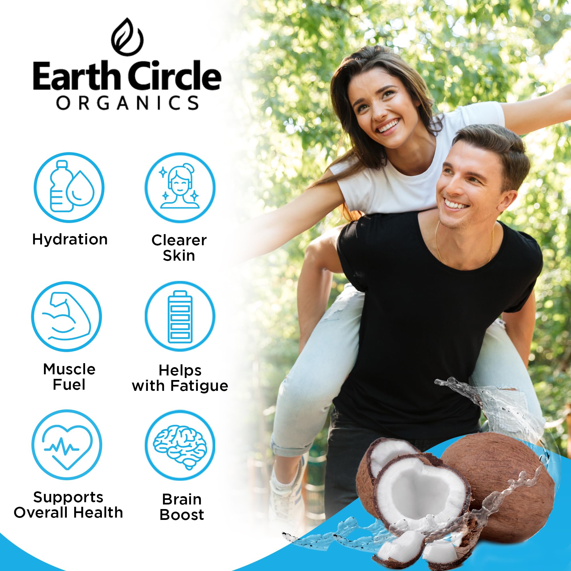 Earth Circle Organics powder dissolving in a glass to show quick hydration